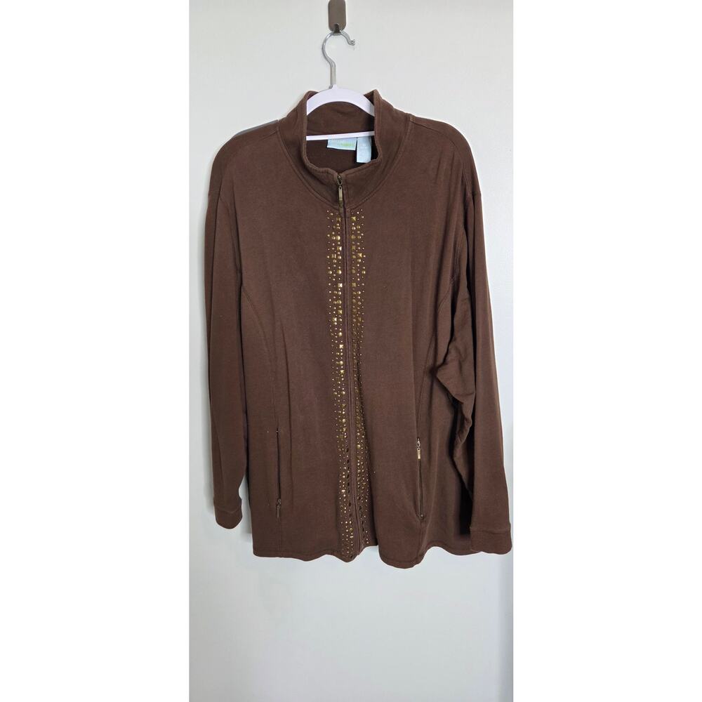 Liz & Me Sport Brown Knit Jacket Size 3X